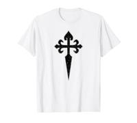 Croix de Saint-Jacques Ordre de Saint-Jacques Croix de Saint Jacques T-Shirt Graphique avec Valeur, Homme, Blanc, S