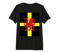 Croix de St Davids et Dragon Gallois Art vectoriel T-Shirt Haut de Gamme