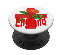 Croix de St George avec Rose Anglaise pour Les Fans d'Angleterre PopSockets PopGrip Adhésif