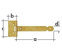 Croix de suspension avec goupille rivetée 250/47x85mm galvanisée jaune Paumelle de porte