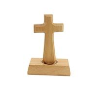 æ- Croix debout en bois, croix à main avec base magnétique, crucifix de prière, croix pour Christ, chapelle d'autel, religieuse