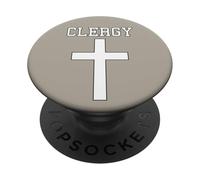 Croix d'église chrétienne du clergé prêtre ordonné de la prêtrise PopSockets PopGrip Adhésif