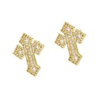 Croix délicates clous d ' oreilles en cuivre bijoux légers pour femmes accessoires de mode petits clous de symboles religieux oxydation bijoux en cuivre légers