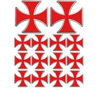 Croix des templiers - 2 stickers de 10cm / 12 stickers de 5cm - Sticker/autocollant