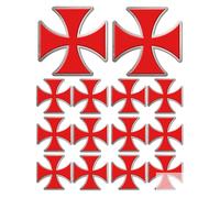 Croix Des Templiers - 2 Stickers De 10cm / 12 Stickers De 5cm - Sticker/Autocollant
