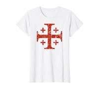 Croix des Templiers de Jérusalem Rouge Vieilli T-Shirt Graphique avec Valeur