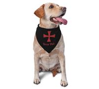 Croix des Templiers des Chevaliers Deus Vult Écharpe Triangulaire Réglable Écharpe pour Chien Élégant Foulard Triangulaire Chiens pour Chiot Quotidien Chat