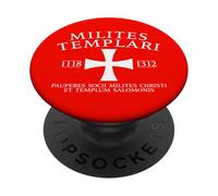 Croix des Templiers en Latin 1118-1312 Blanc PopSockets PopGrip Adhésif