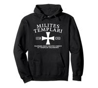 Croix des Templiers en Latin 1118-1312 Blanc Sweat à Capuche