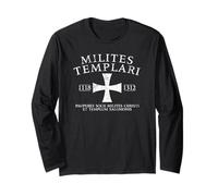 Croix des Templiers en Latin 1118-1312 - Imprimé Blanc Vieilli Manche Longue