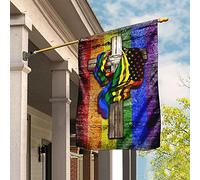 Croix Du Christianisme Lgbt Drapeau De Jardin Durable Drapeaux De Vacances Double Face Drapeaux De Pirate Décoration Pour Pelouse Patio Balcon S