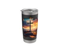 Croix du dimanche de la résurrection de Jésus-Christ Foi chrétienne Gobelet isotherme en acier inoxydable double paroi