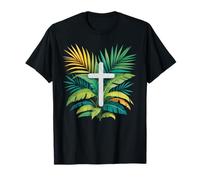 Croix du Dimanche des Rameaux Art Religieux chrétien Palm Art 2026 T-Shirt