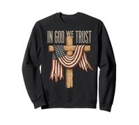 Croix du Drapeau américain en Dieu, Nous Avons Confiance Sweatshirt