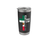 Croix du drapeau espagnol mexicain avec verset de la Bible chrétienne Gobelet isotherme en acier inoxydable double paroi