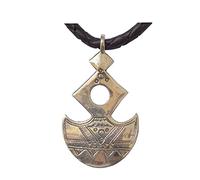 Croix du Sud Tou-areg "Demi-Lune" en Argent Estampillé avec Cordon Cuir TOU19