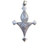 Croix du Sud Touareg "Bagzan" - Argent Massif 925 - Bijou Ethnique d’Agadez avec Cordon Cuir