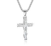 Croix en acier inoxydable collier, hommes et femmes personnalisé mode Croix pendentif bijoux(A)