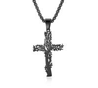 Croix en acier inoxydable collier, hommes et femmes personnalisé mode Croix pendentif bijoux(B)