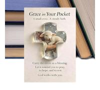Croix en acrylique grâce dans votre poche crucifix acrylique 2D souvenir de | Croix portable chrétienne pour adultes Semaine Sainte Maison Voyage Église Dévotion Quotidienne Méditation Collègues Famille
