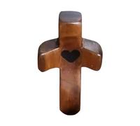 Croix en bois - Croix de réconfort en bois et amour - Croix en bois avec cœurs d'amour - Croix en bois d' lisse - Petites croix à tenir - Cadeau pour les amis et la famille à saisir et à prier