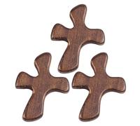 Croix en bois - Crucifix portable, croix réconfortante lot de 3, petit crucifix portable, croix du bout des doigts pour prier au quotidien