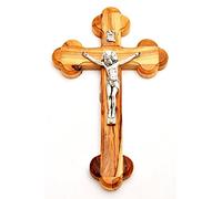 Croix en bois d'olivier fabriquée à Bethléem Jérusalem (Taille L/13 x W/8 cm)