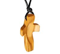 Croix en bois - Fait à la main - Pendentif d'encouragement de prière - Jouet en forme de croix - Artisanat exquis pour voiture - Prière du bout des doigts pour les familles, les et les adultes