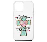 Croix en forme de cœur « God Is Good All The Time » Coque pour iPhone 12 Pro Max