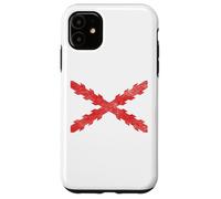 Croix espagnole du drapeau bordeaux croix de saint André scie dent Coque pour iPhone 11