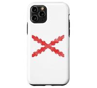 Croix espagnole du drapeau bordeaux croix de saint André scie dent Coque pour iPhone 11 Pro