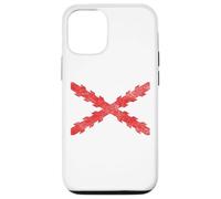 Croix espagnole du drapeau bordeaux croix de saint André scie dent Coque pour iPhone 12/12 Pro