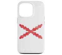 Croix espagnole du drapeau bordeaux croix de saint André scie dent Coque pour iPhone 13 Pro