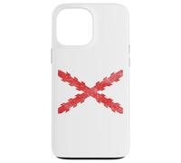 Croix espagnole du drapeau bordeaux croix de saint André scie dent Coque pour iPhone 13 Pro Max