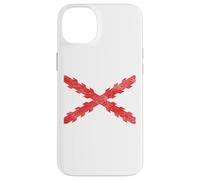 Croix espagnole du drapeau bordeaux croix de saint André scie dent Coque pour iPhone 14 Plus