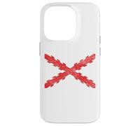 Croix espagnole du drapeau bordeaux croix de saint André scie dent Coque pour iPhone 14 Pro
