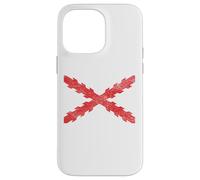 Croix espagnole du drapeau bordeaux croix de saint André scie dent Coque pour iPhone 14 Pro Max