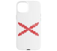 Croix espagnole du drapeau bordeaux croix de saint André scie dent Coque pour iPhone 15 Plus