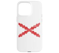Croix espagnole du drapeau bordeaux croix de saint André scie dent Coque pour iPhone 15 Pro Max