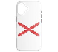 Croix espagnole du drapeau bordeaux croix de saint André scie dent Coque pour iPhone 16