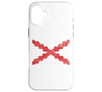 Croix espagnole du drapeau bordeaux croix de saint André scie dent Coque pour iPhone 16 Plus