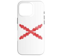 Croix espagnole du drapeau bordeaux croix de saint André scie dent Coque pour iPhone 16 Pro