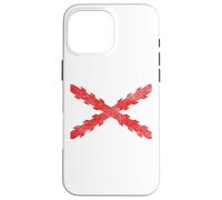 Croix espagnole du drapeau bordeaux croix de saint André scie dent Coque pour iPhone 16 Pro Max