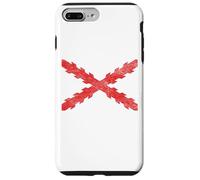 Croix espagnole du drapeau bordeaux croix de saint André scie dent Coque pour iPhone 7 Plus/8 Plus