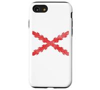 Croix espagnole du drapeau bordeaux croix de saint André scie dent Coque pour iPhone SE (2020) / 7 / 8