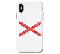 Croix espagnole du drapeau bordeaux croix de saint André scie dent Coque pour iPhone X/XS