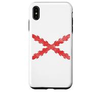 Croix espagnole du drapeau bordeaux croix de saint André scie dent Coque pour iPhone XS Max