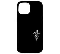 Croix Florale chrétienne Foi Simple Ligne Art Symbole Christ Coque pour iPhone 15