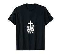 Croix Florale Coquelicot Fleur Foi chrétienne T-Shirt Graphique avec Valeur