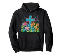 Croix Florale printanière chrétienne Sweat à Capuche